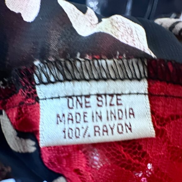 Boho Patchwork Kimono Cardigan Sheer Open Front Asymmetric One Size Rayon - Picture 6 of 9